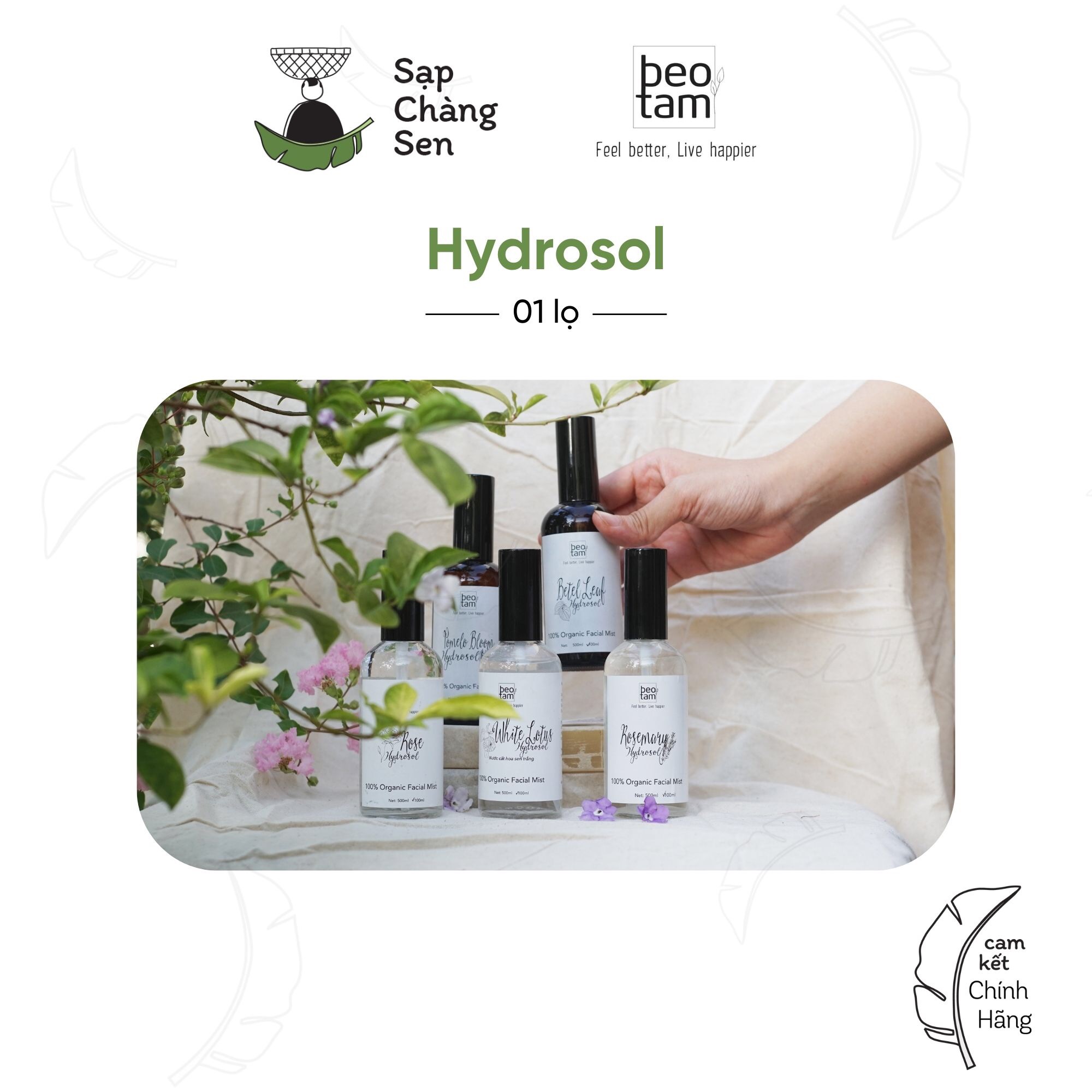Hydrosol (Bèo Tấm) - 100ml | nước cất, toner cho da, tóc
