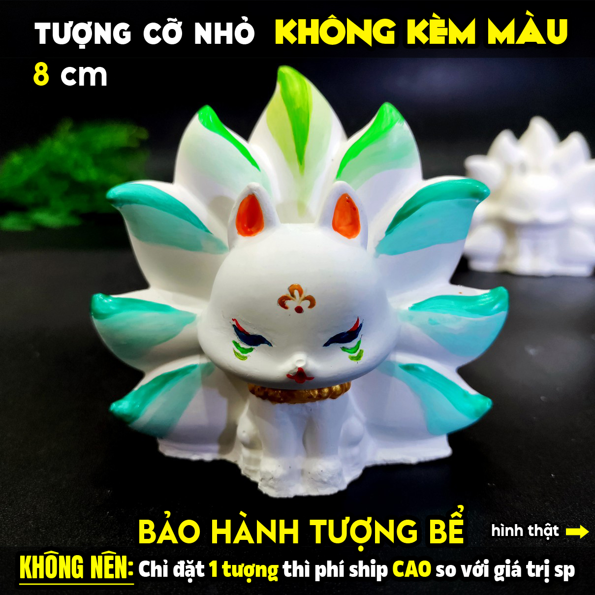 Coloring statue, 9 tail Fox, size L, premium grade gypsum statue (without color), coloring statue, kid's toy
