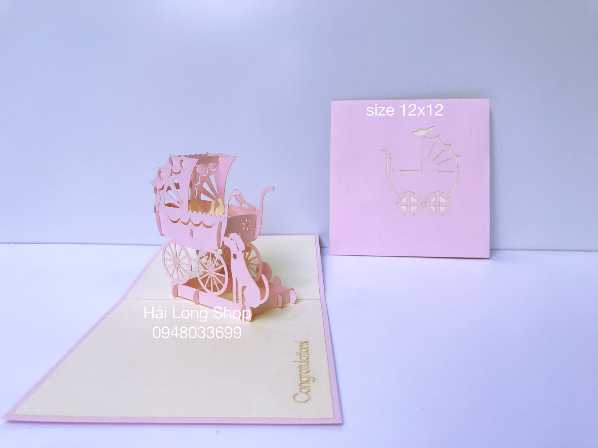 Xe Nôi 1 - Baby - Love - Thiệp 3D