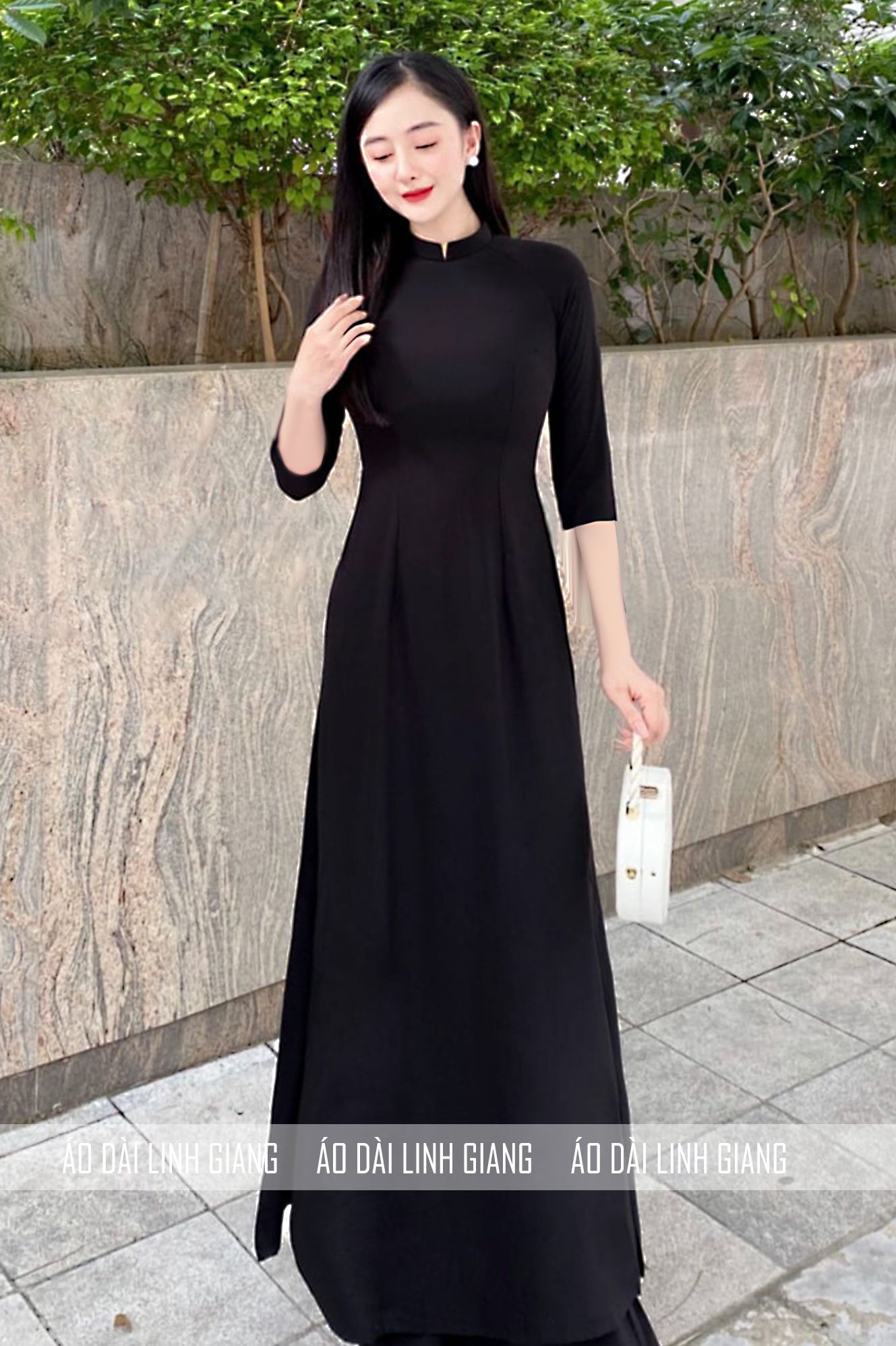 ÁO DÀI ĐEN_ LỤA NHẬT_ LINH GIANG