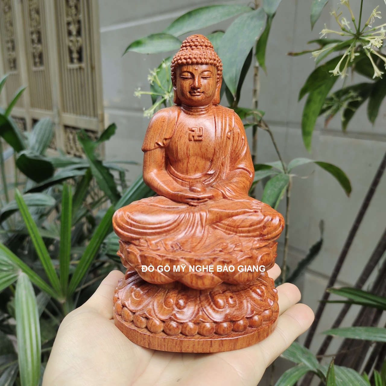 Tượng phật a di đà gỗ hương
