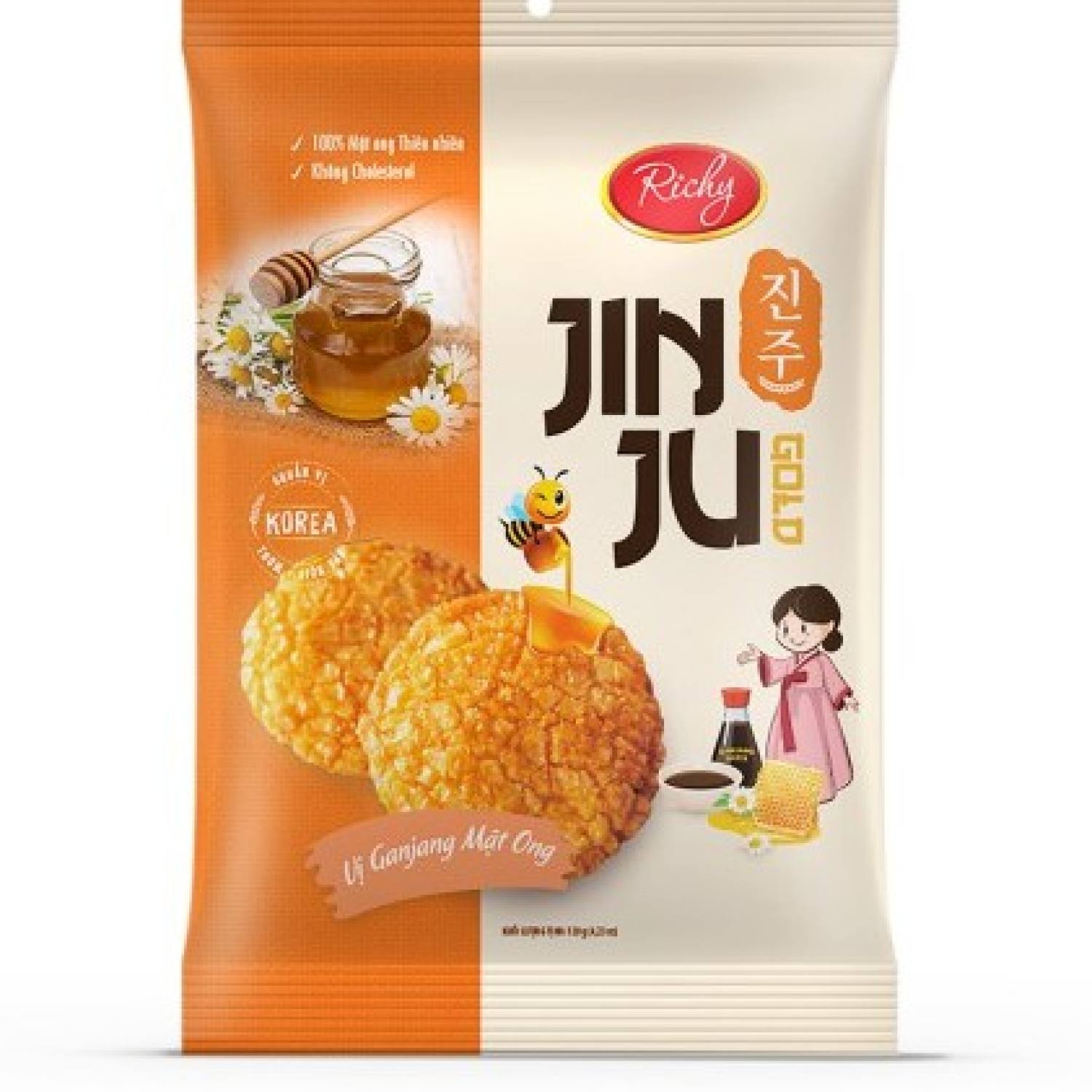 [FREESHIP MAX] BÁNH GẠO JINJU MẬT ONG 120G [GoldFood Shop]