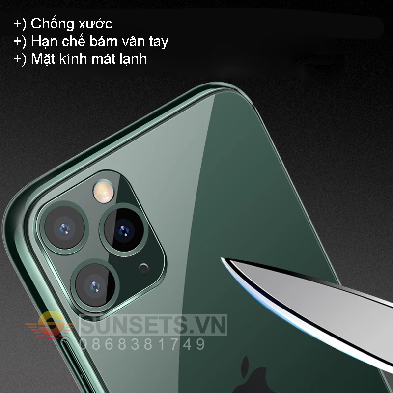 Ốp lưng iPhone 13/ 12 / 11 Pro Max Kính Bóng bảo vệ camera
