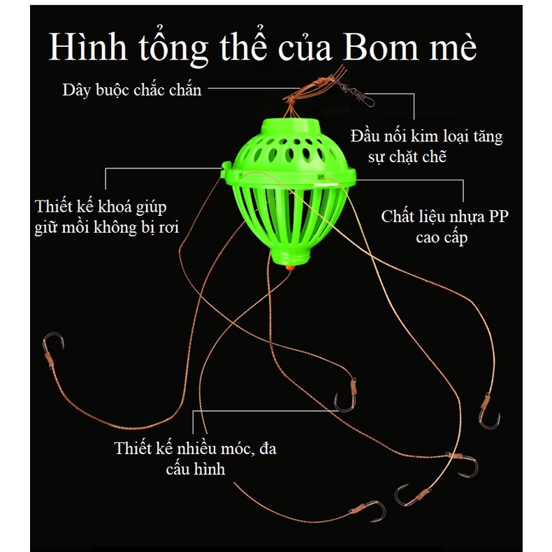 Bộ Lưỡi Câu Bom Mè Lưỡi Câu Lăng Xê Cá Mè [Hộp 2 bộ]