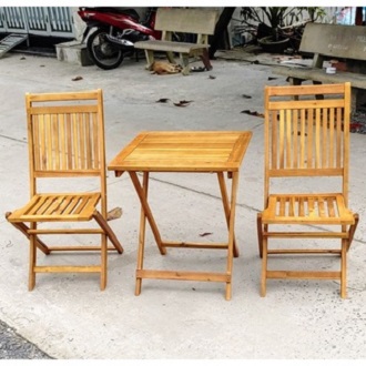 Bàn Ghế Gỗ Tràm Cao 70cm