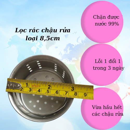 Lọc rác bồn rửa bát, rọ chắn rác, chặn chống tắc chậu rửa chén inox 304