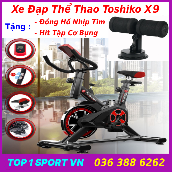 >> SO SÁNH GIÁ MÁY TẬP BỤNG ĐẠP XE | Shopee Lazada Sendo Tiki 66 Xe đạp thể thao Toshiko X9 tặng hít bụng, xe đạp tập thể dục Toshiko X9 tặng đồng hồ nhịp tim + hít tập bụng - bảo hành 36 tháng