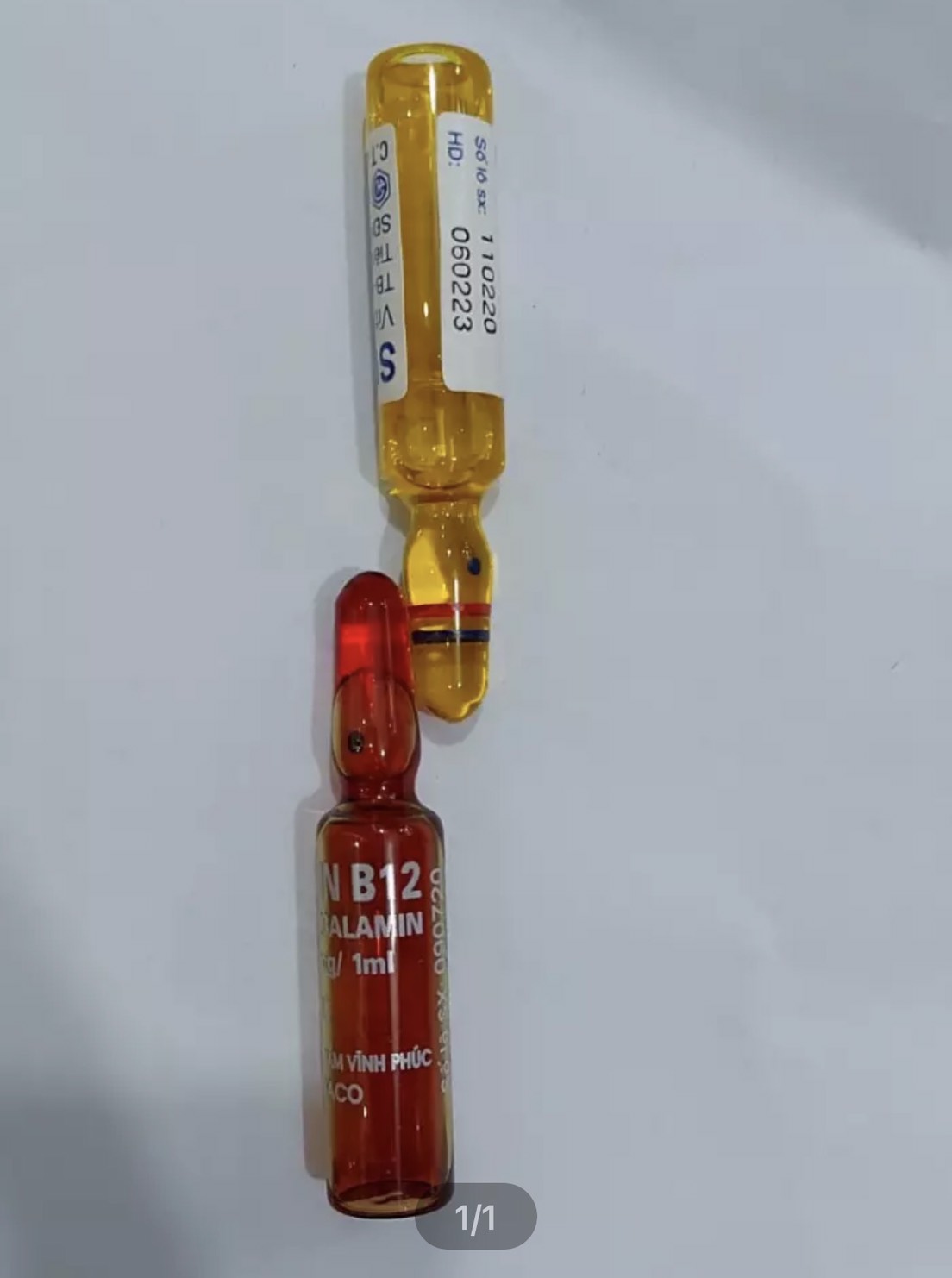 2 ỐNG NƯỚC ĐỎ VÀNG PHA KEM TRẮNG NHANH