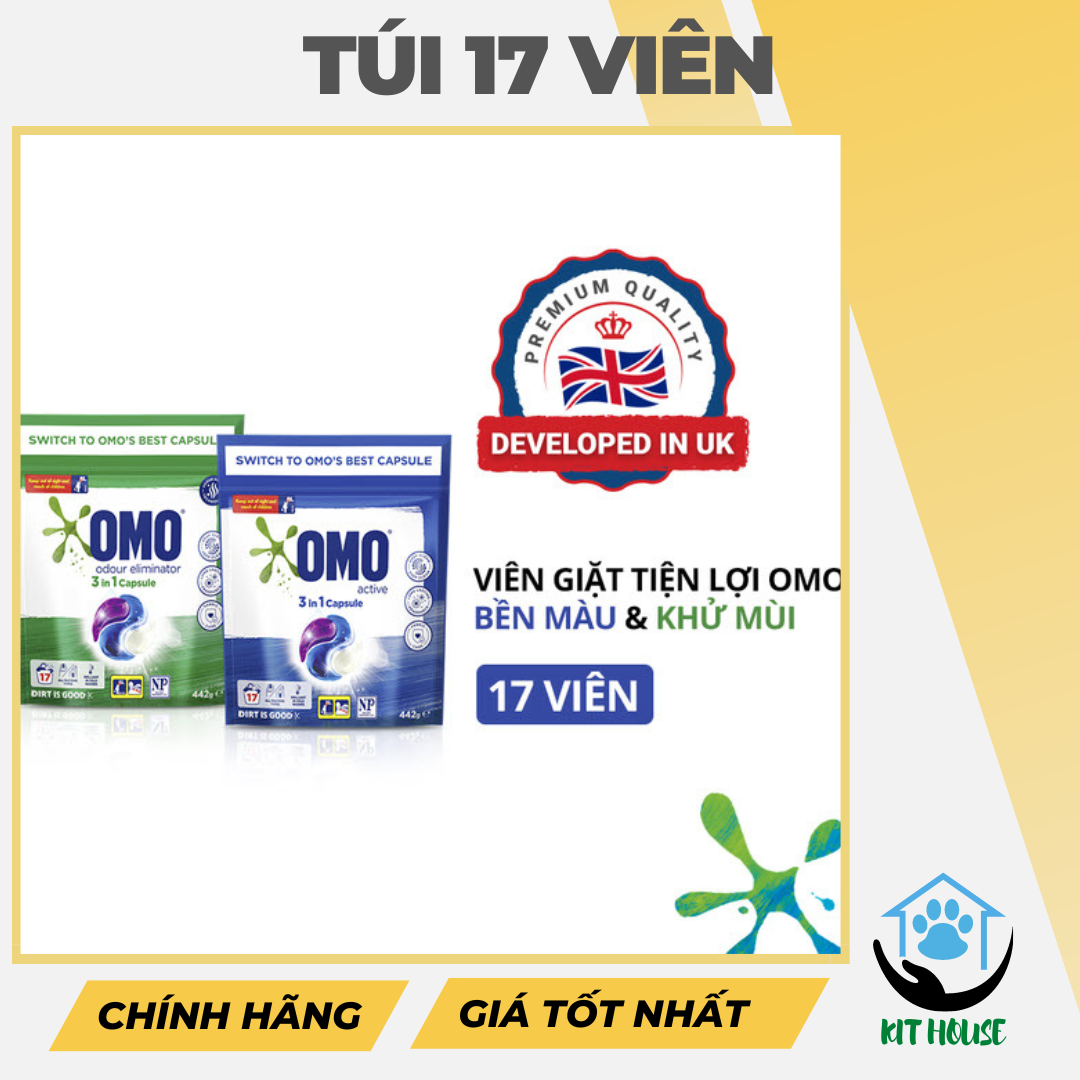 [HCM GIAO 2H]Viên Giặt OMO Công Nghệ Anh Quốc (17 Viên/Túi)