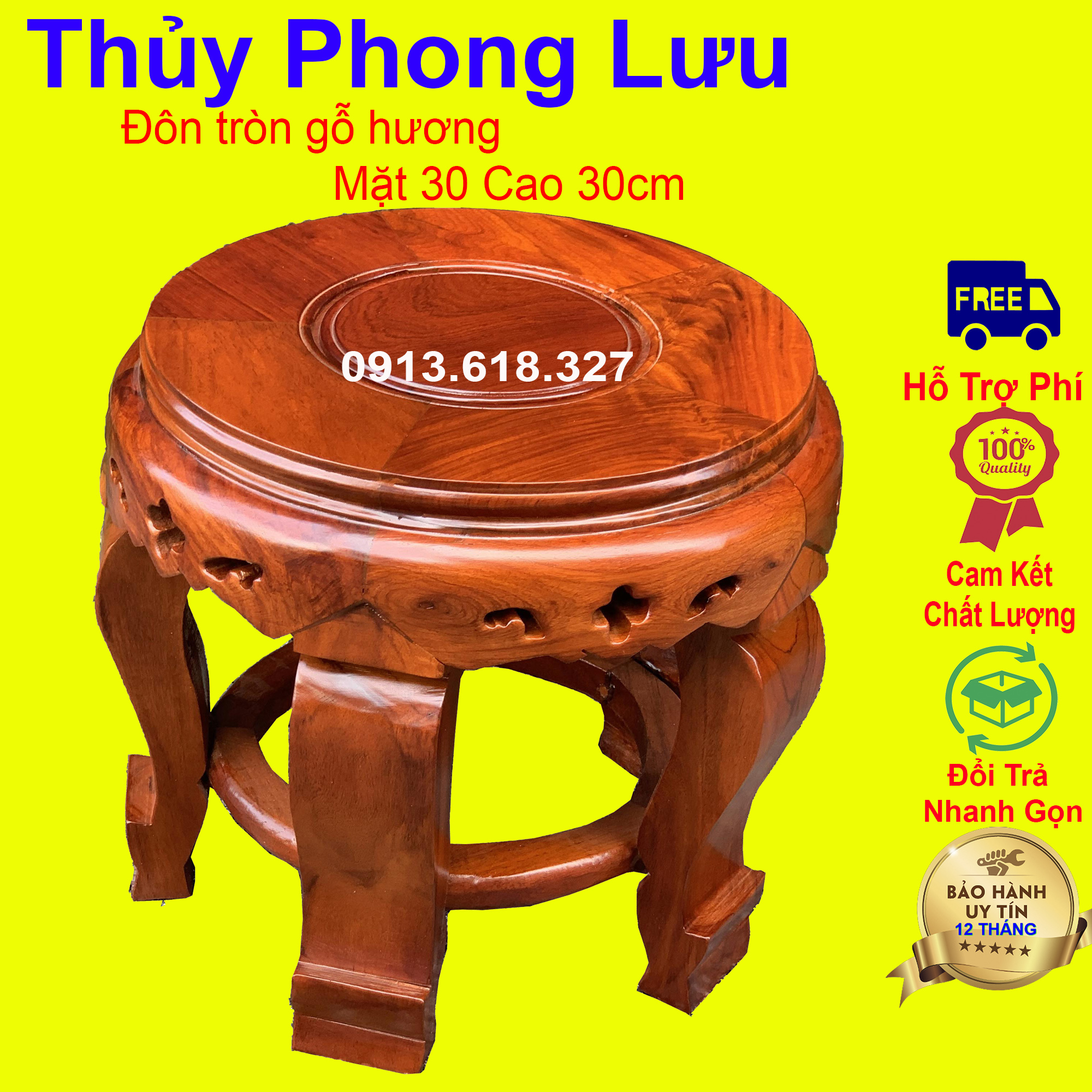 Đôn tròn hoa,kỷ tròn chân đế kê cao 30 đường kính 30cm
