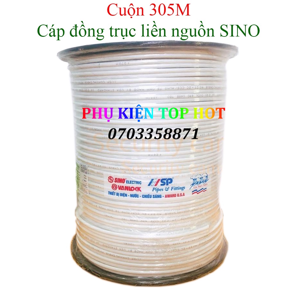 Cuộn 300m cáp đồng trục liền nguồn SINO chuyên dụng cho Camera
