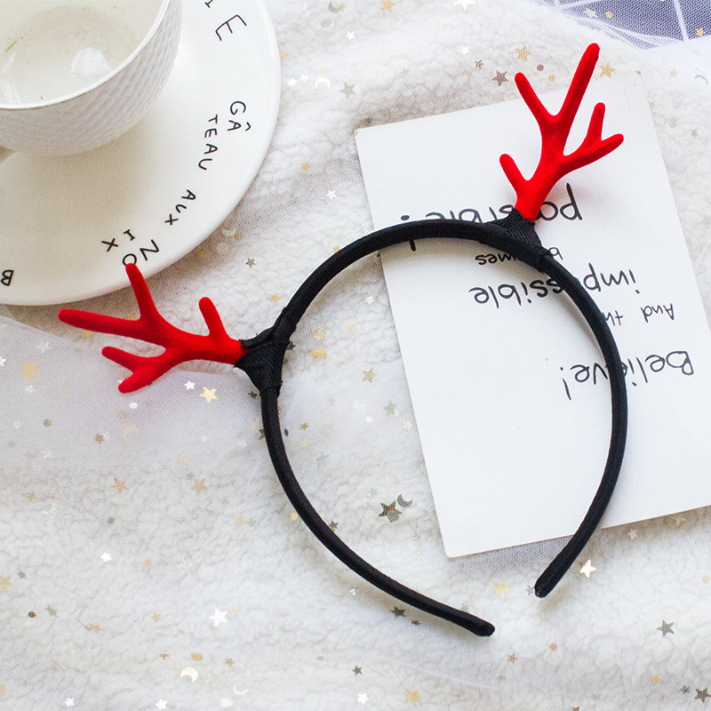 Bờm băng đô cài tóc sừng noel trơn