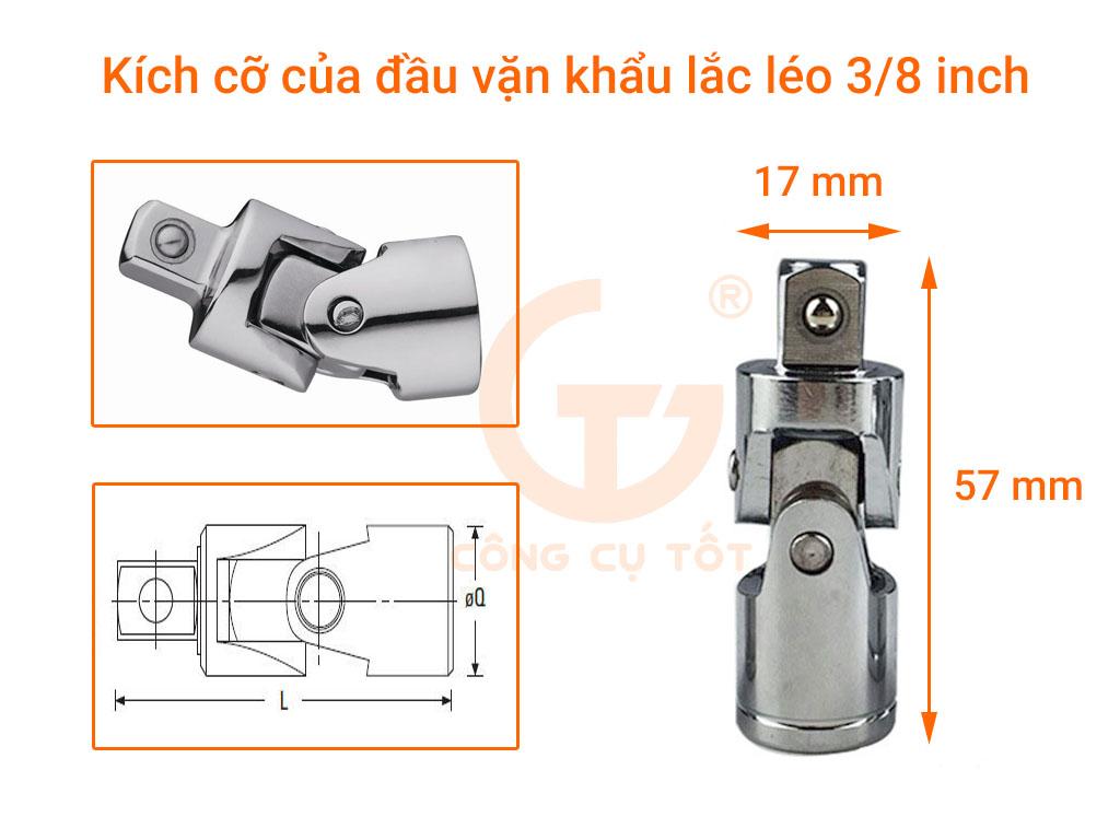 Đầu nối khẩu lắc léo size tùy chọn