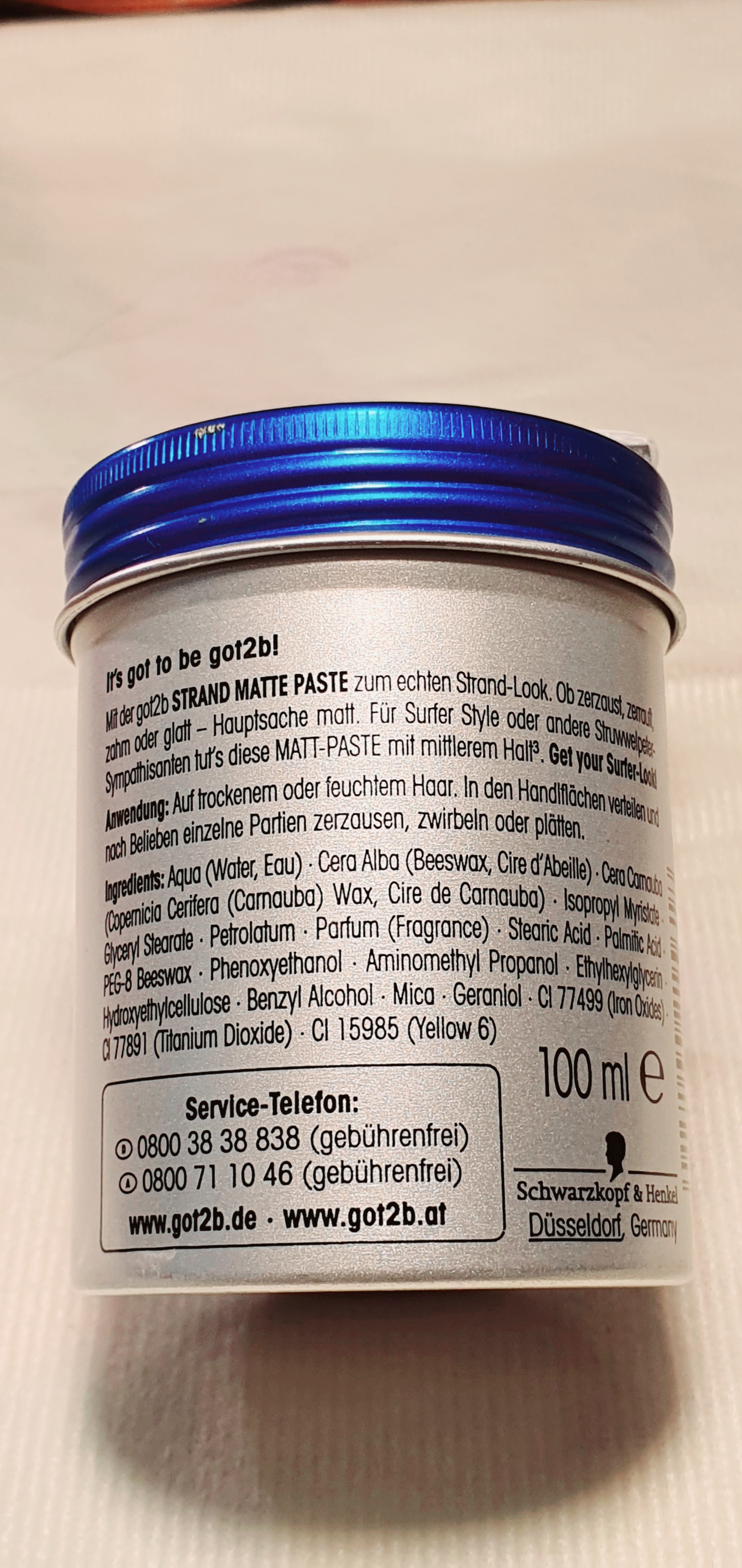 [HÀNG CHÍNH HÃNG NỘI ĐỊA ĐỨC KÈM BILL 100%] Sáp Vuốt Tóc Got2b Strand Matte Matt-Paste, 100 ml