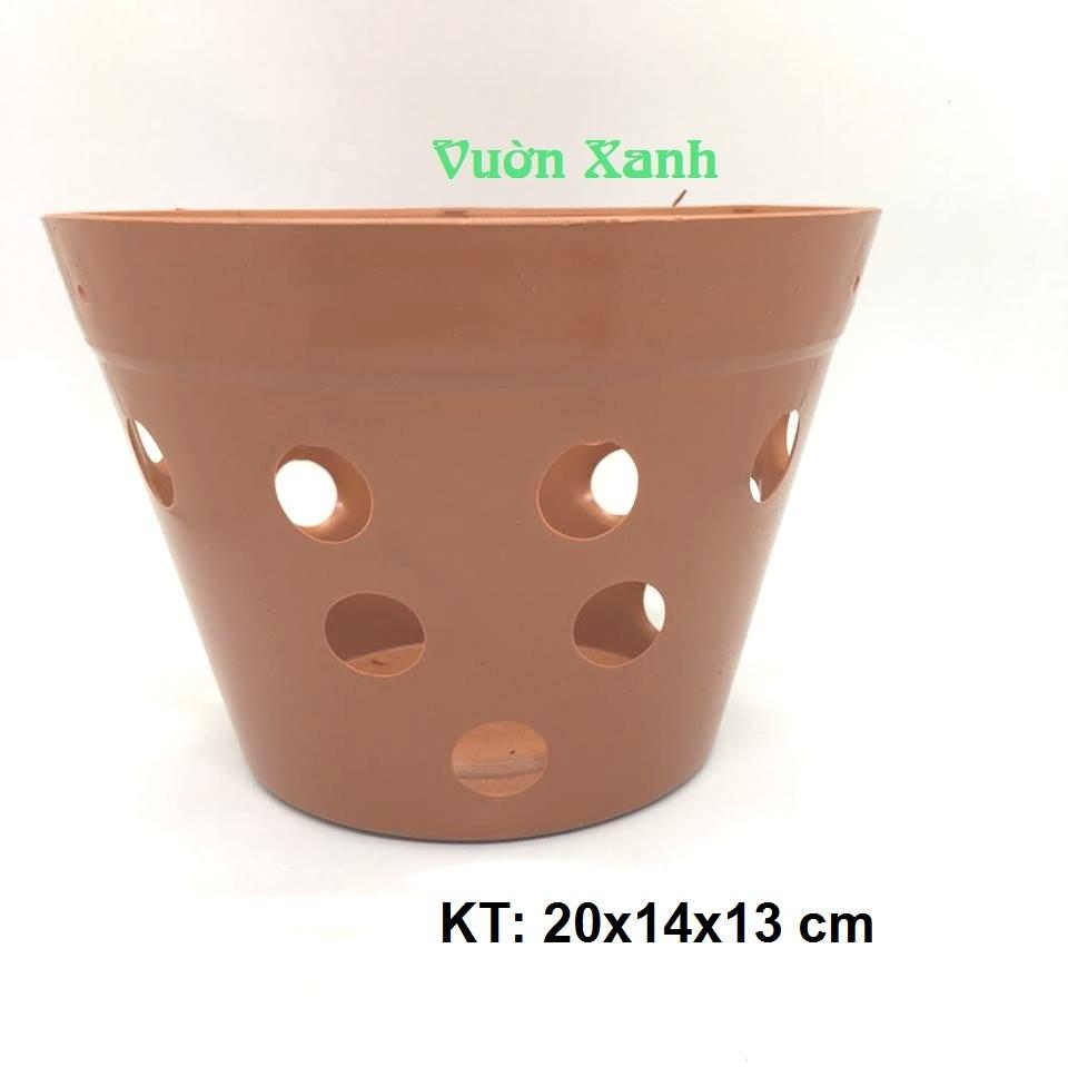 Combo 5 chậu nhựa giả gốm KT 20 x 14 cm