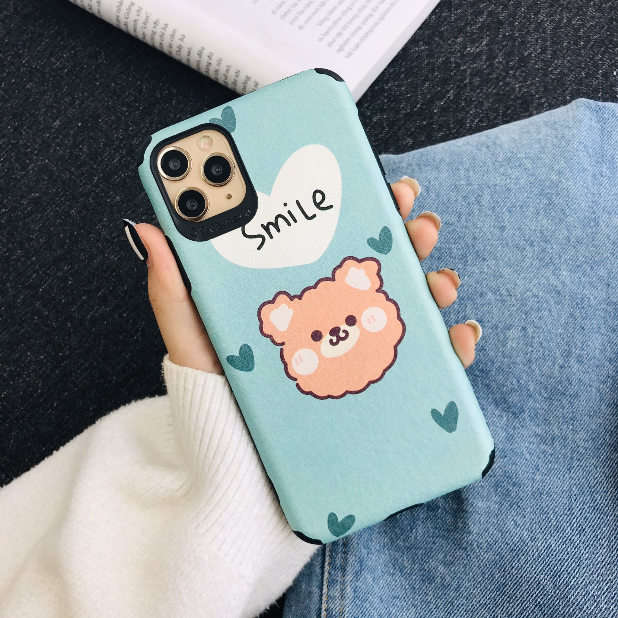 Ốp Lưng Da IMD Bear Smile