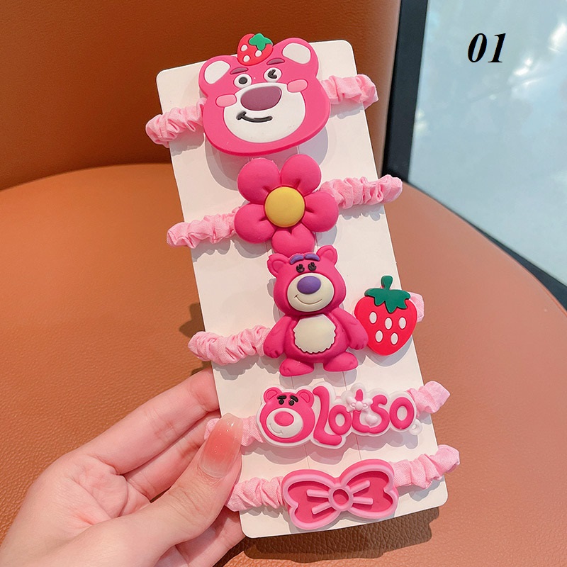 Set 5 dây cột tóc vải Scrunchies Hàn Quốc bản nhỏ xinh xắn- đính icon nhiều mẫu xinh 2023