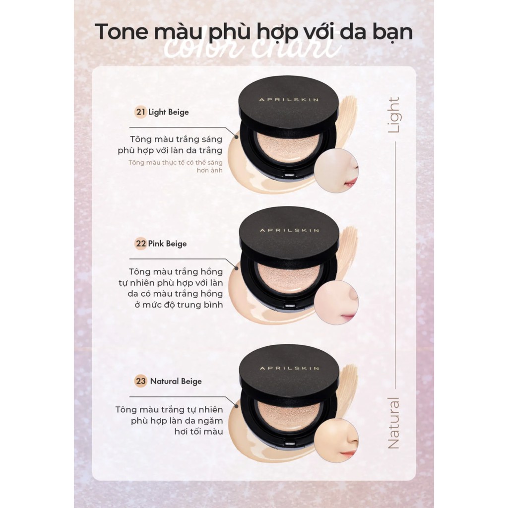 [Mẫu mới 2022] Phấn Nước April Skin Black Magic Snow Cushion Galaxy Edition (15g)