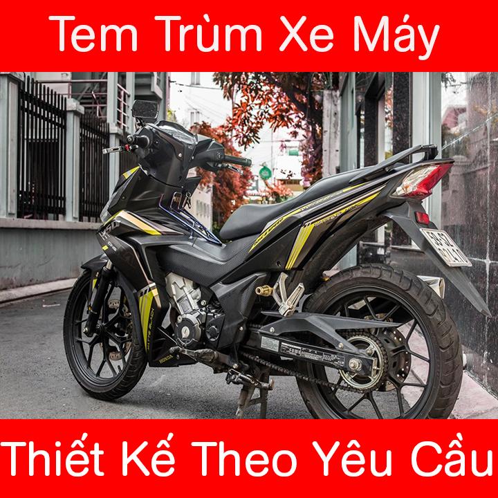 Tem Trùm Xe Winner Đen Vàng Nhám