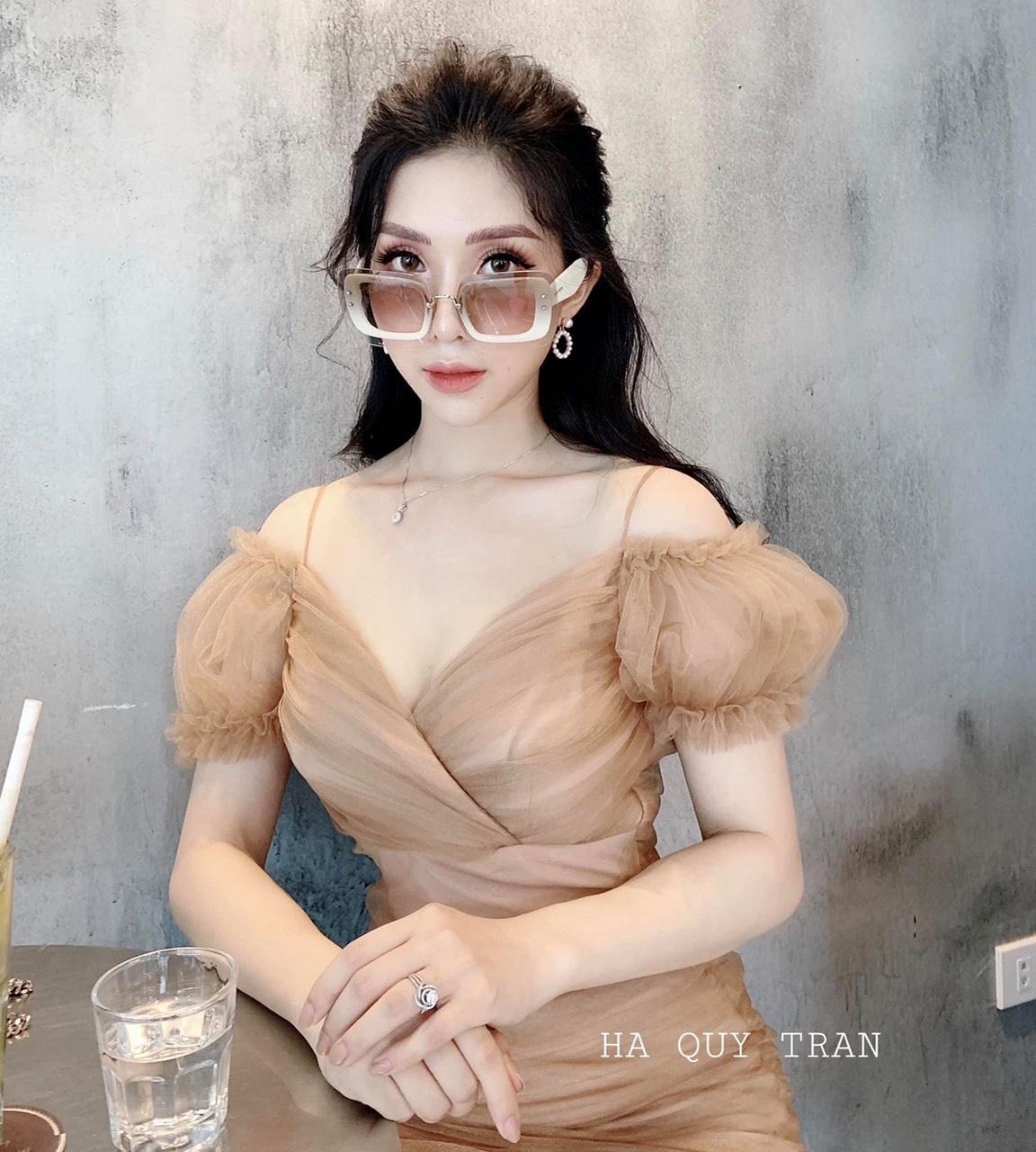 Đầm lưới rớt vai-QH