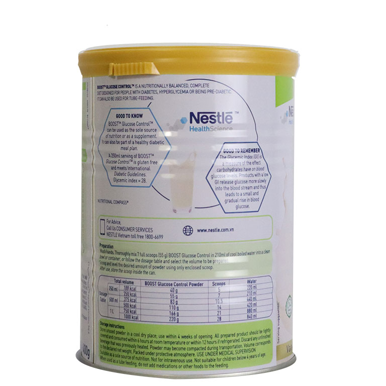 [Date 8.2026] Sữa Bột Boost Glucose Control Cho Người Tiểu Đường Lon 400g