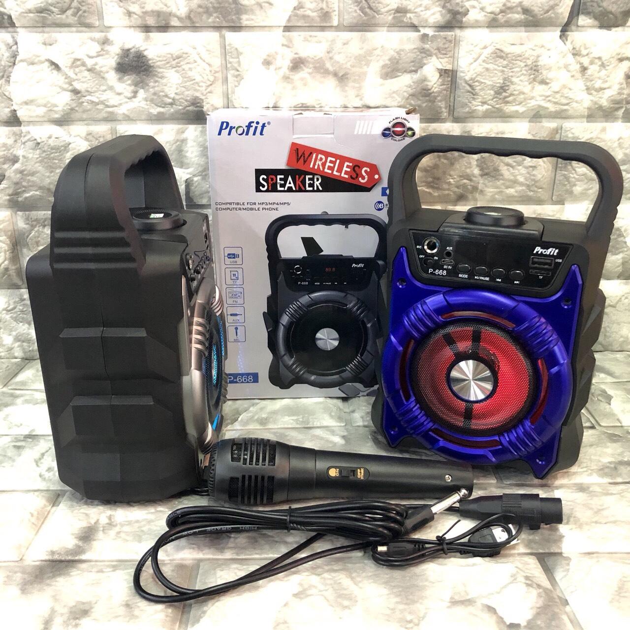 LOA BLUETOOTH KARAOKE P668 KÈM MICRO CÓ DÂY HÁT CỰC HAY
