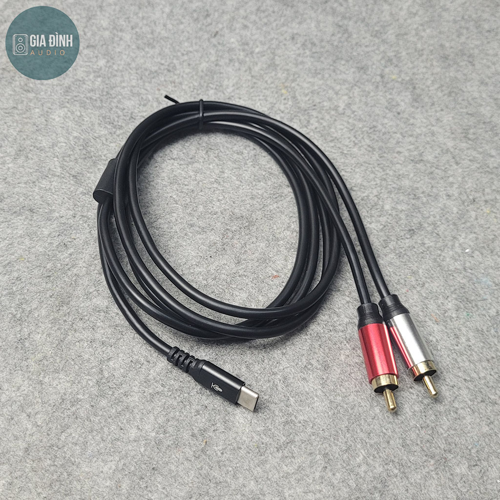 Cáp Type C ra 2RCA (bông sen) Kiwi - Chính hãng