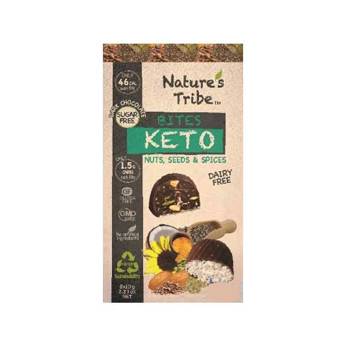 Socola đen dạng viên không đường Nature’s Tribe Keto 80g