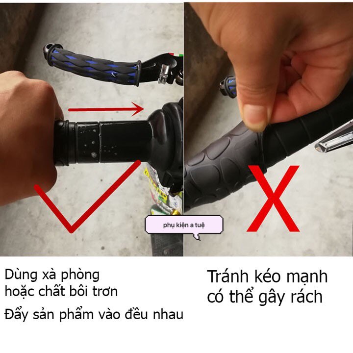 Bọc Tay Lái Xe Máy 4 Món Êm Tay [ 1 Bộ gồm 4 món ]