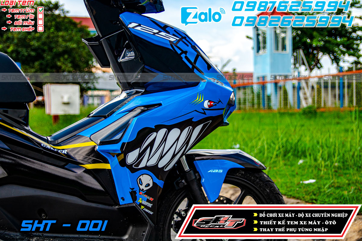 tem trùm airblade 2020 xanh đen cá mập