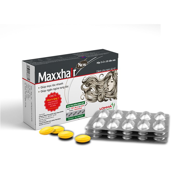 [HCM]MAXXHAIR - Viên uống mọc tóc giảm rụng tóc biotin