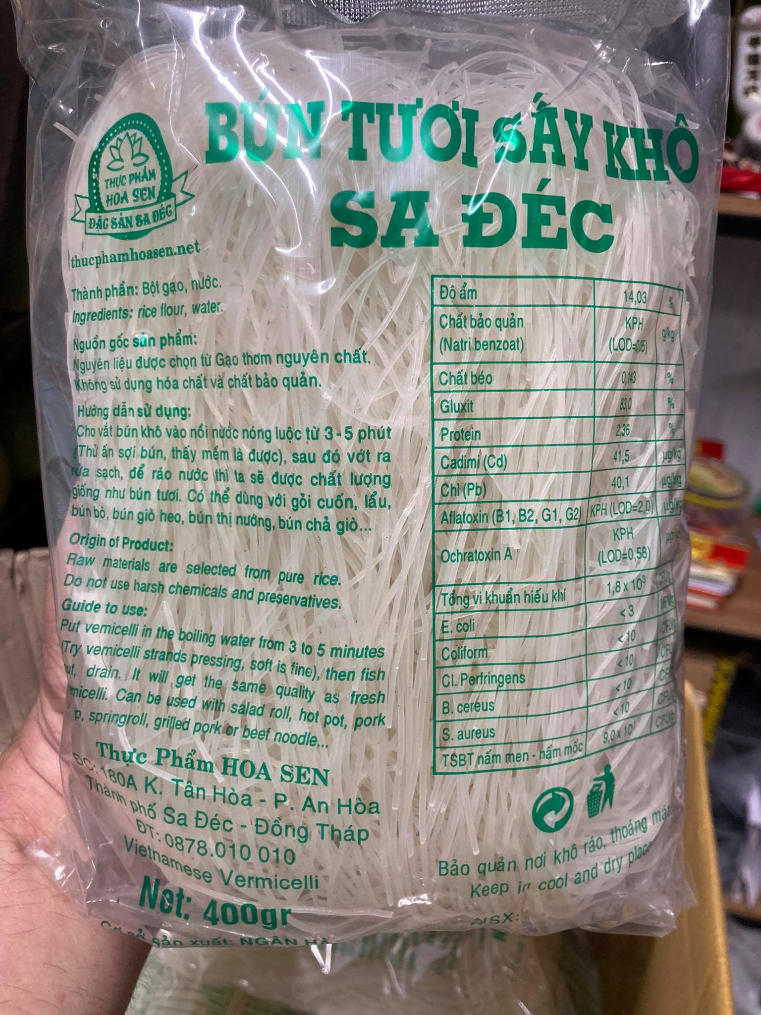 Bún tươi sấy khô sa đéc