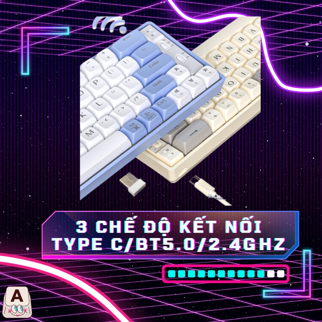 BÀN PHÍM CƠ KHÔNG DÂY HOTSWAP Langtu GK65 % CUSTOM SWITCH