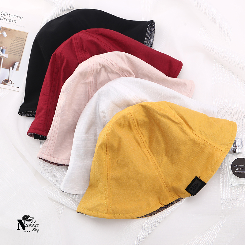 Mũ vành đội sụp sụp họa tiết ca rô