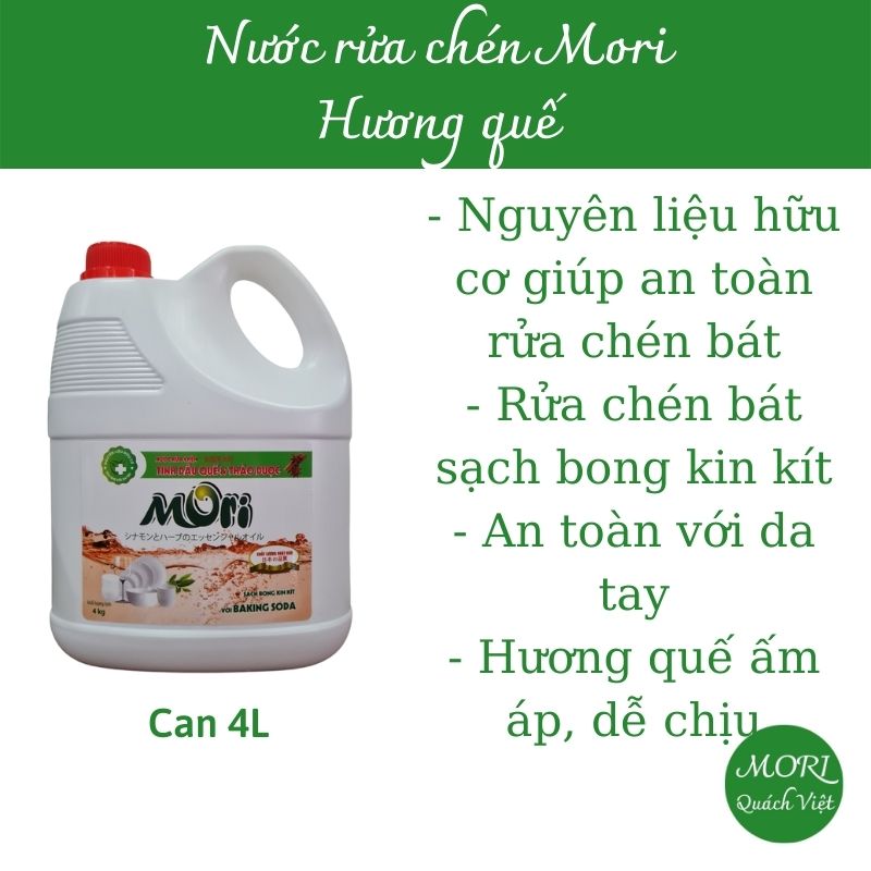 Nước rửa chén MORI hương sả chanh/ quế, 800ml