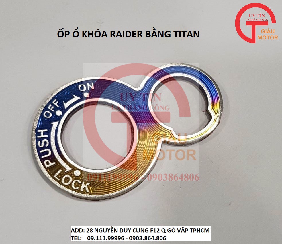ỐP Ổ KHOÁ TITAN 3D CHO XE SUZUKI RAIDER, SATRIA