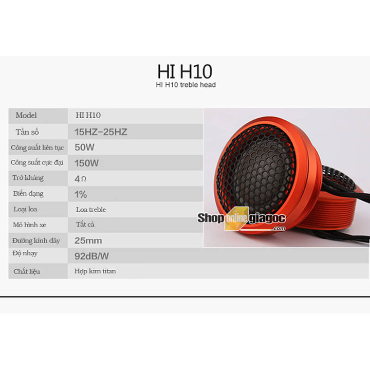 Cặp Loa Treble Ô Tô HI-H10