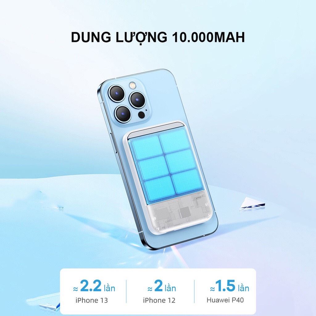 Sạc dự phòng không dây từ tính 10000mah RPP-65 chính hãng Remax