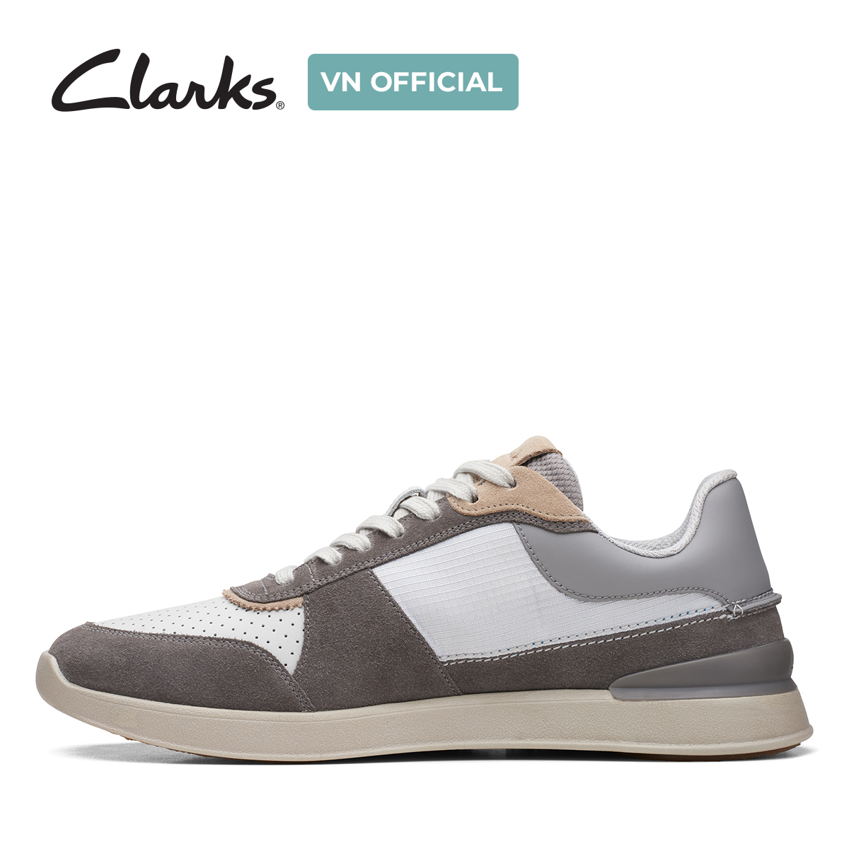 Giày Sneaker Da Lộn Nam Clarks - RaceLite Tor