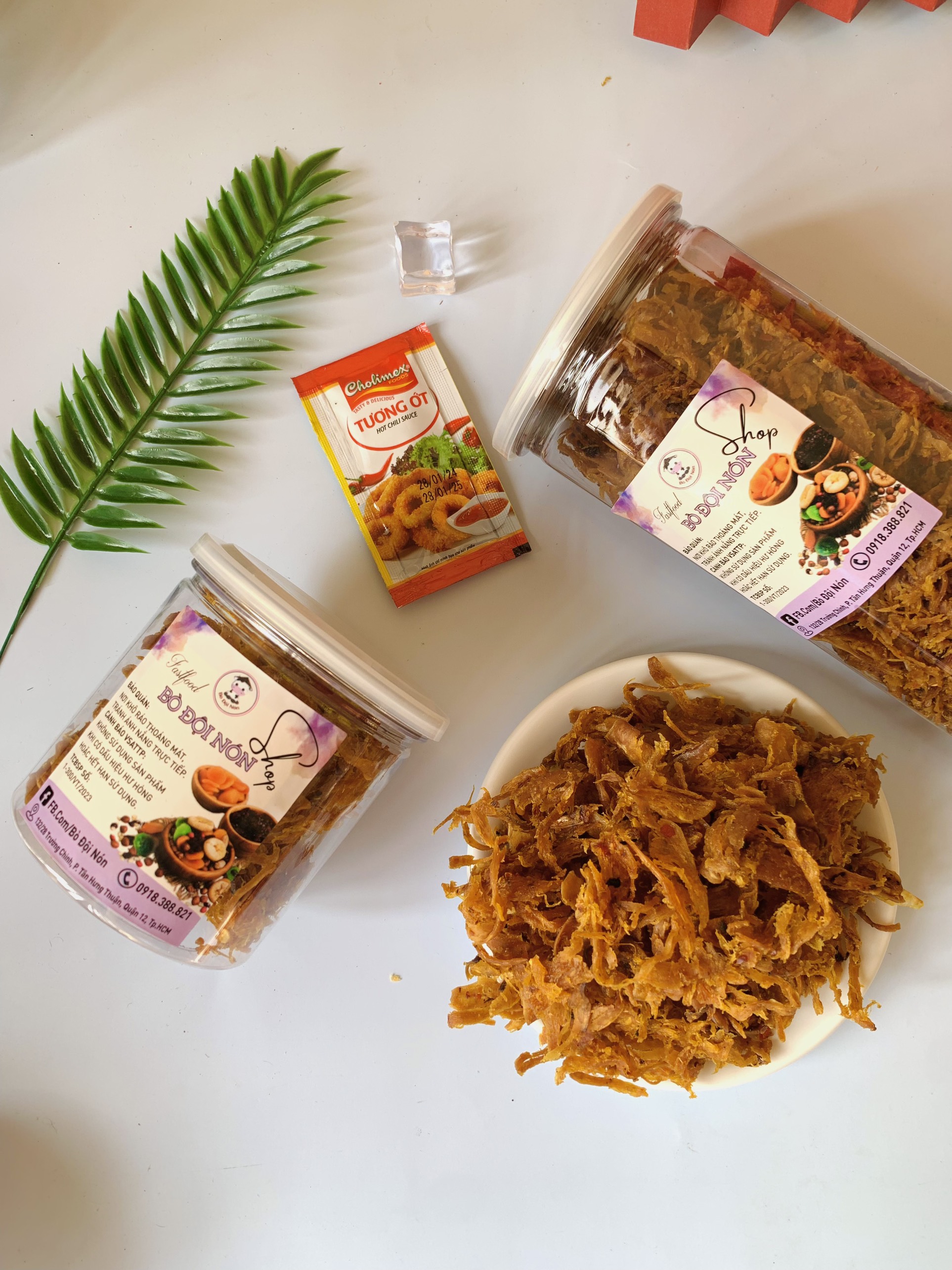 500G Mực Tẩm Xé Sợi Bò Đội Nón