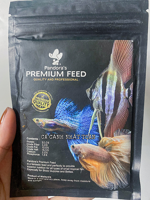 "hoàn tiền đến 10%" thức ăn loại tốt cho cá bảy betta màu cám pandora premium black 50g