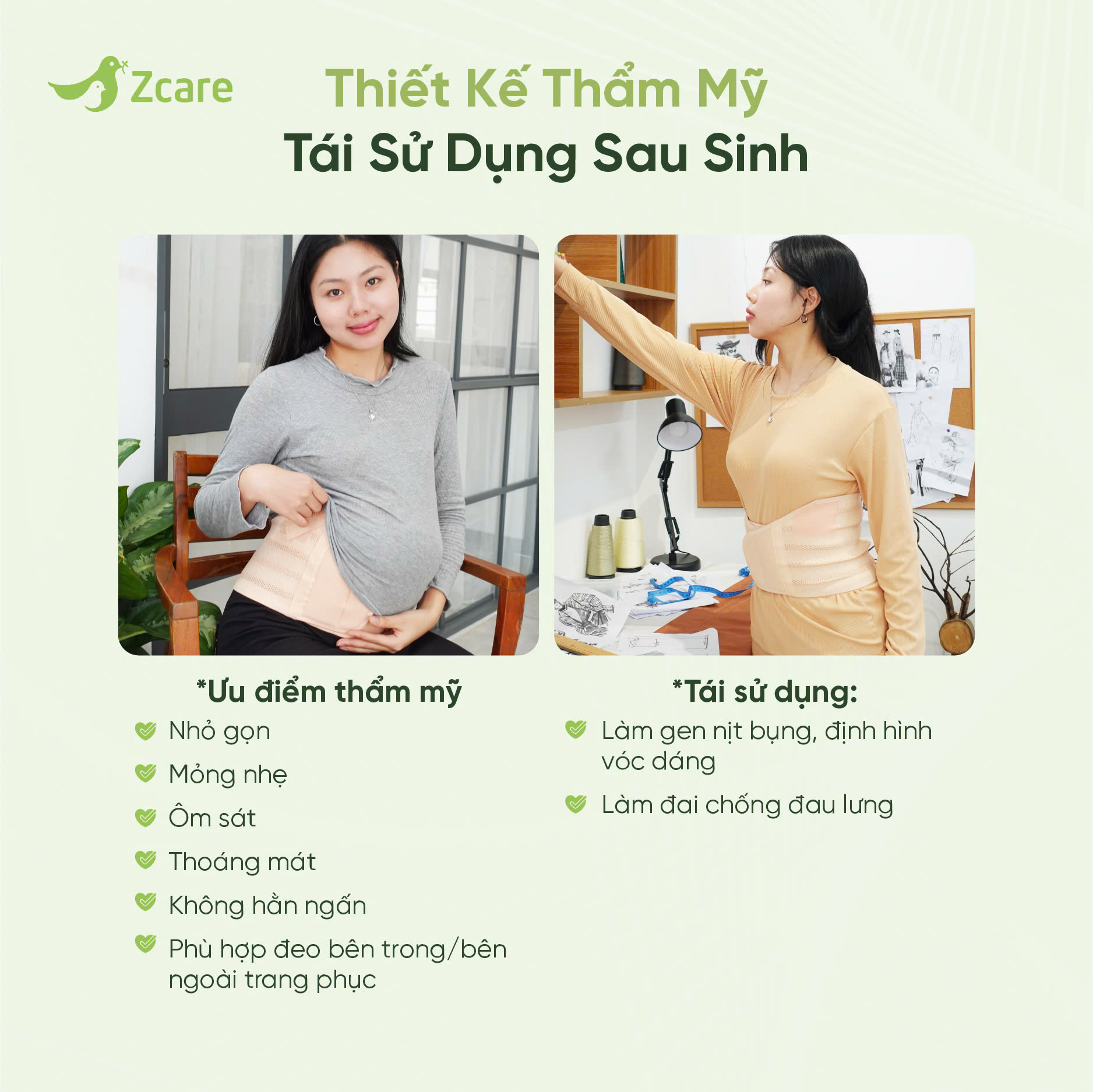 Đai nâng đỡ bụng bầu CHÍNH HÃNG ZCARE