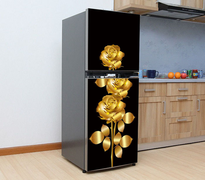 [HCM]Decal trang trí tủ lạnh mẫu Hoa hồng 3D số 1