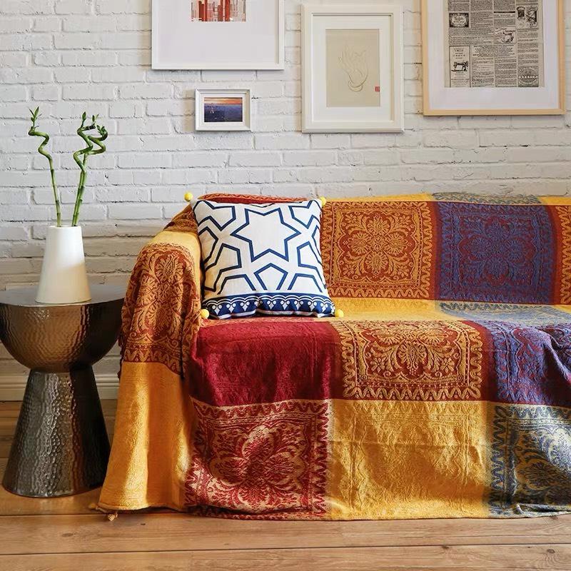 Thảm sofa vintage, khăn phủ sofa 190x150cm phong cách châu âu