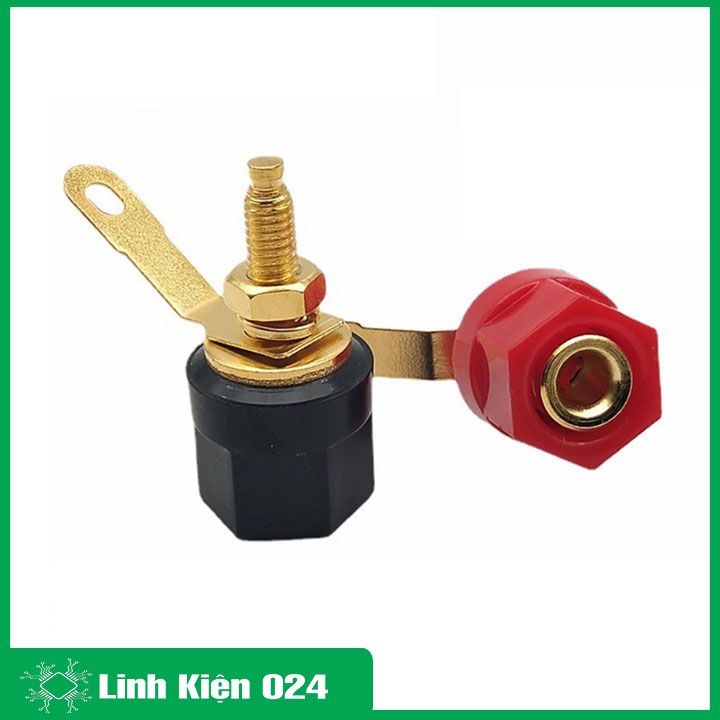 Combo 4 Jack Đấu Loa Ngắn ( 2 Đỏ, 2 Đen ) cho loa thiết bị đầu cuối