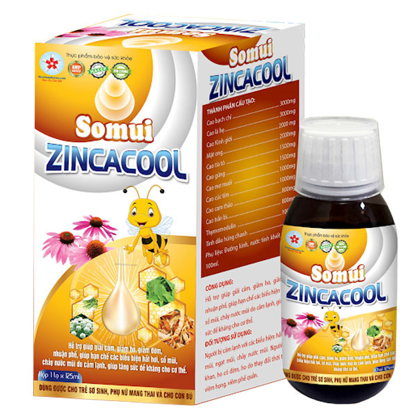 Siro Ho Sổ Mũi Somui Zincacool - dùng được cho bé sơ sinh và phụ nữ có thai
