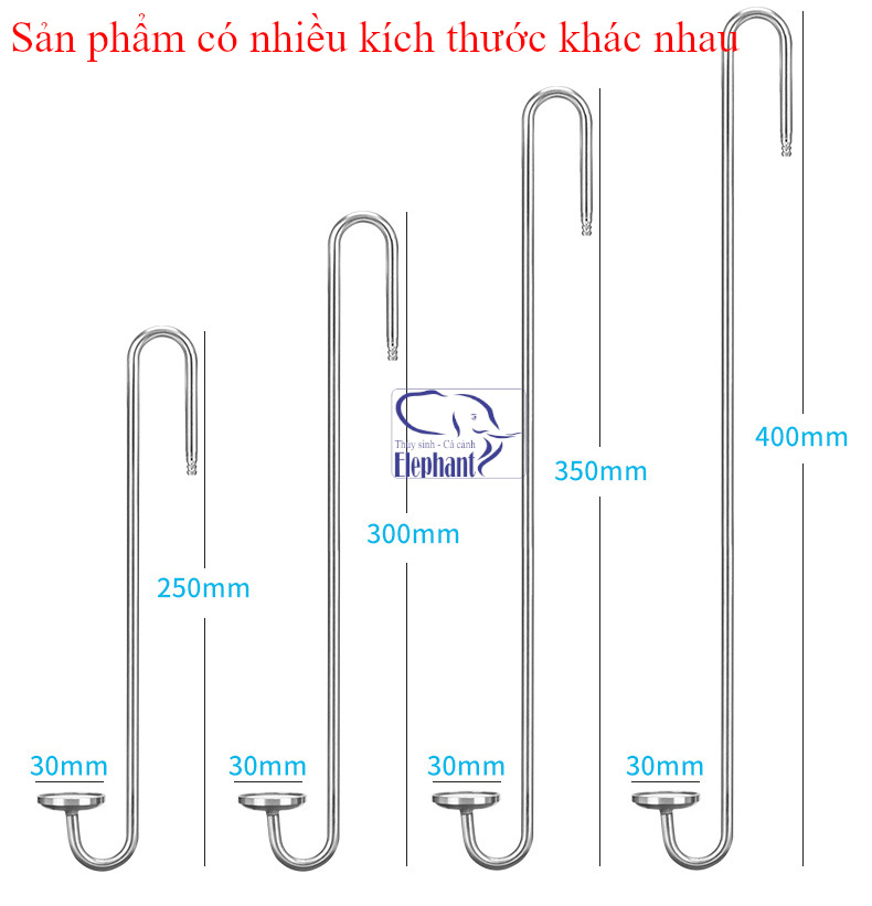 Cốc sủi CO2 đại bằng INOX siêu mịn cho hồ thủy sinh
