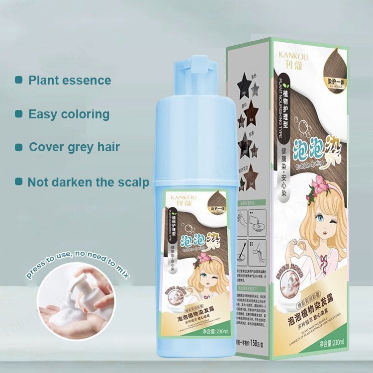Long-lasting color Plant natural bubble hair dye