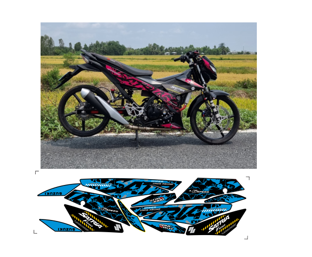 Tem rời suzuki satria 150 cao cấp đa dạng màu sắc