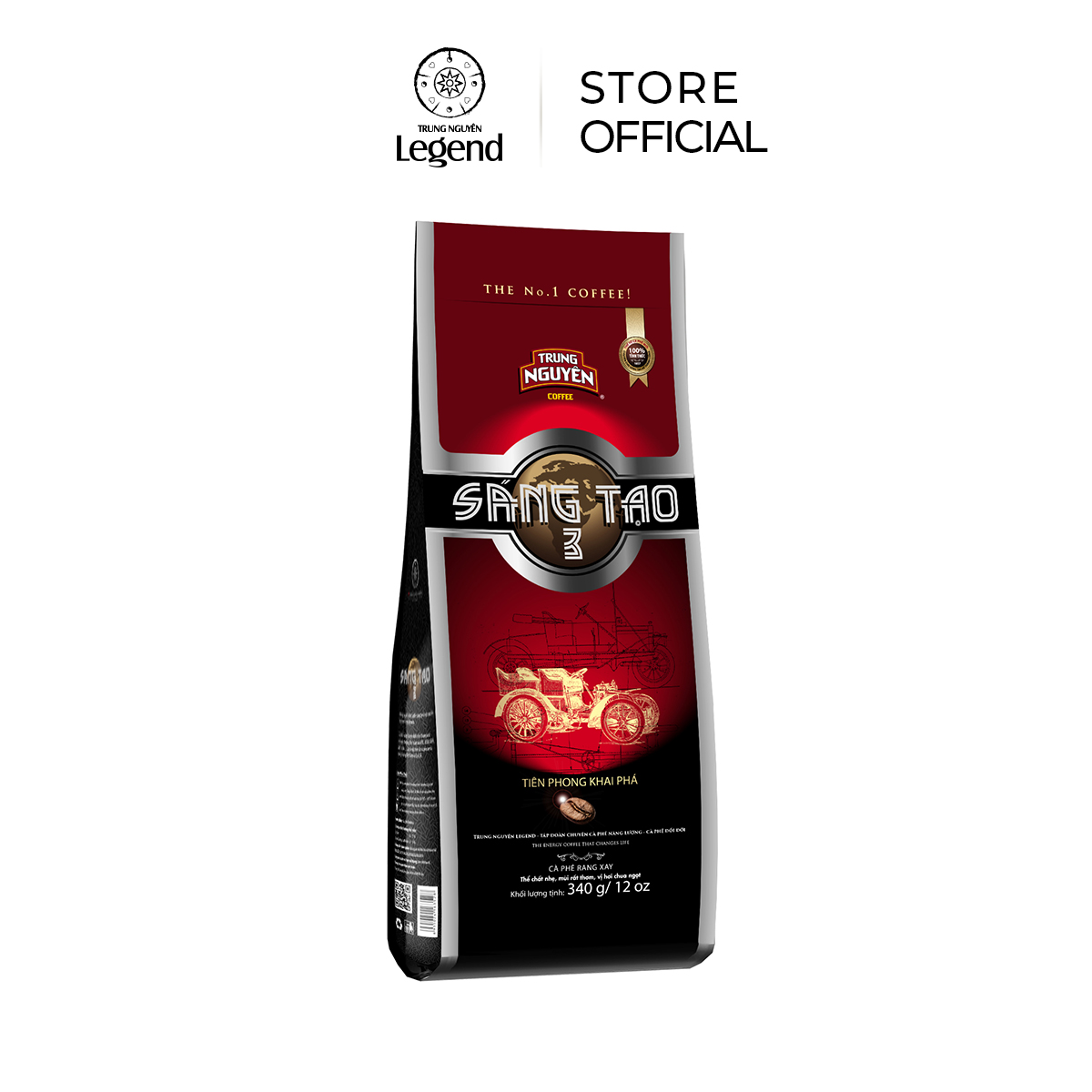 Trung Nguyên Legend Cà Phê Rang Xay Sáng Tạo 3 – Gói 340gr – Thuần Hạt Arabica, Vị Chua Thanh Nhẹ